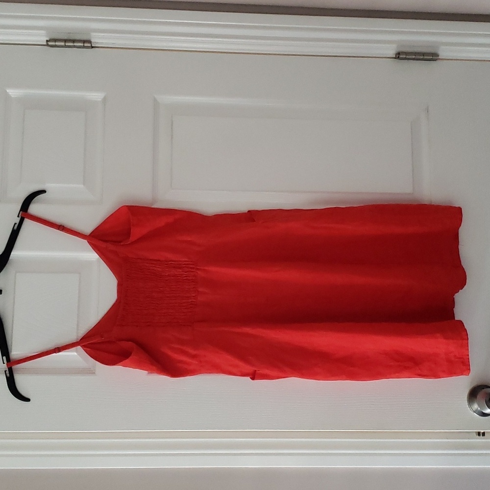 Cynthia Rowley 100% Red Linen Dress - Picture 2 of 6